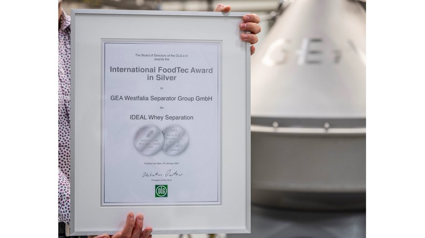 GEAs IDEAL Whey Separation-Konzept mit International FoodTec Award ausgezeichnet